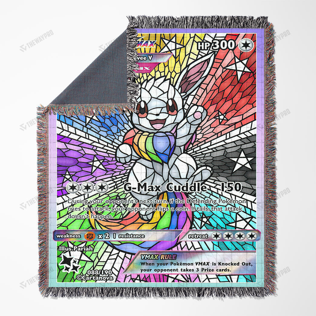 Eevee Rainbow Hybrid Stain Glass Custom Woven Blanket