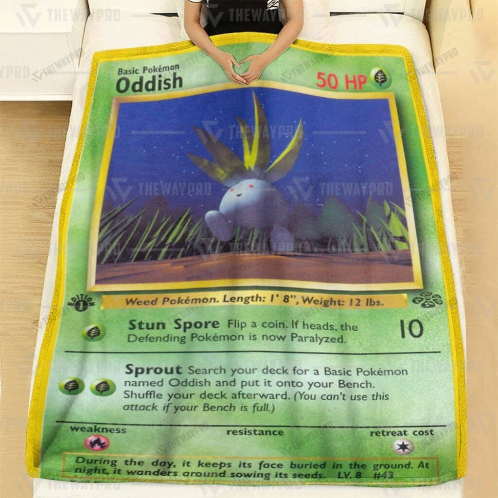 Anime Oddish 1st Edition Custom Soft Blanket