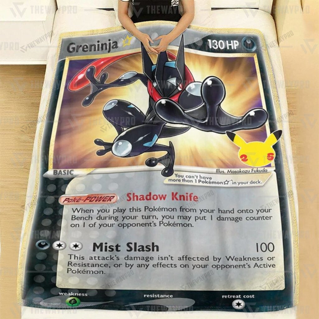 Anime Greninja Star Custom Soft Blanket
