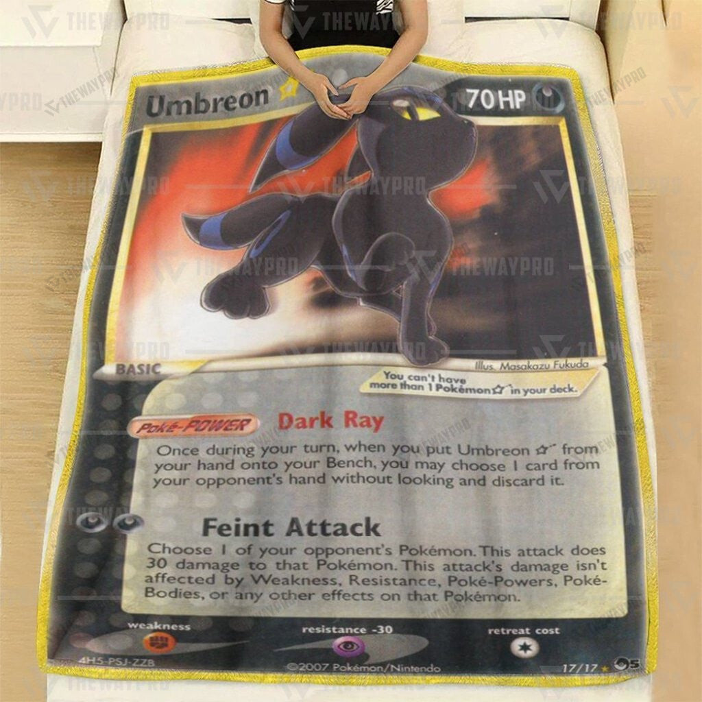 Anime Gold Star Umbreon Custom Soft Blanket
