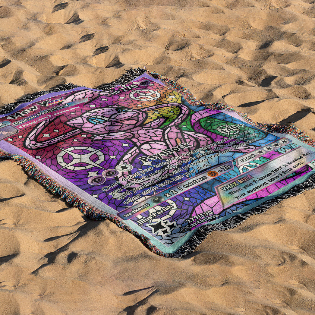 Mew Stain Glass Custom Woven Blanket