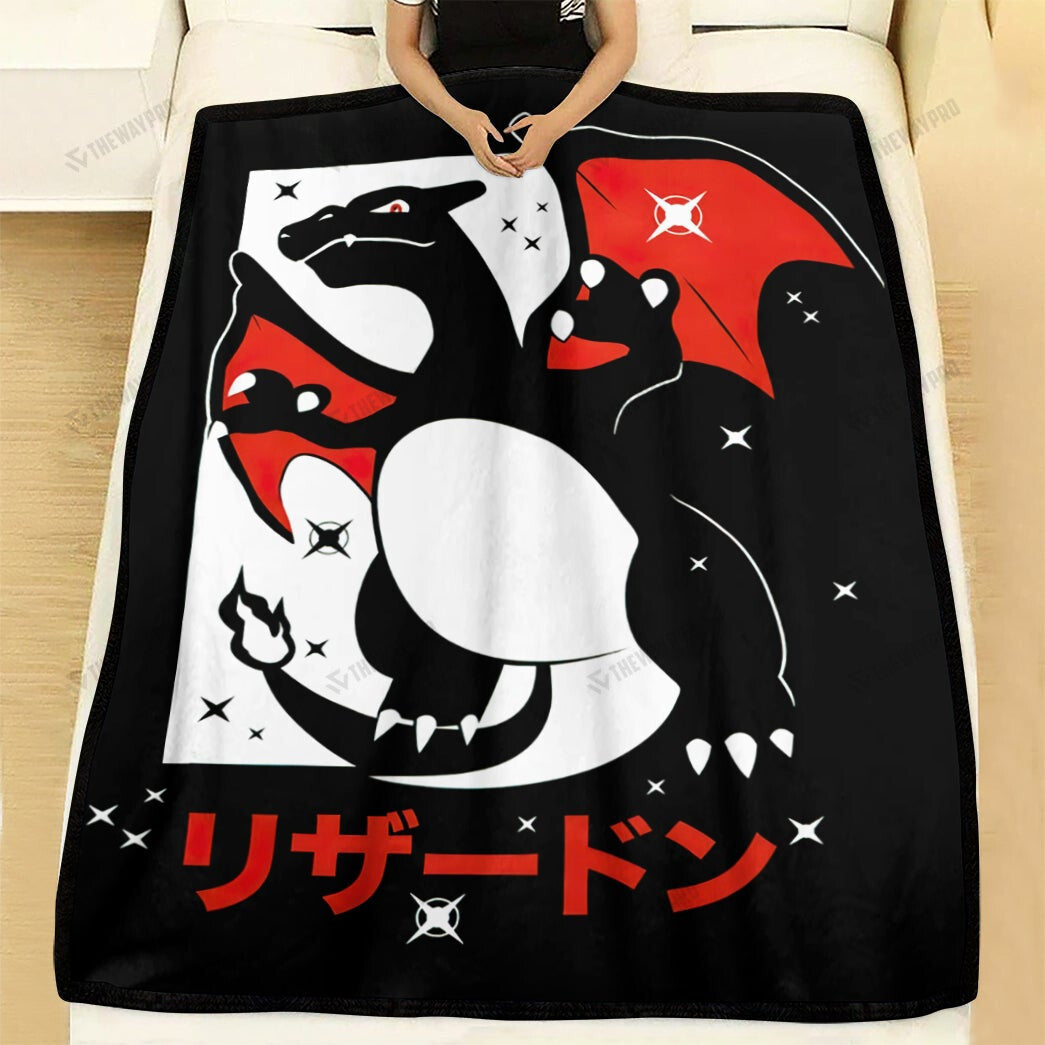 Anime Charizard Custom Soft Blanket