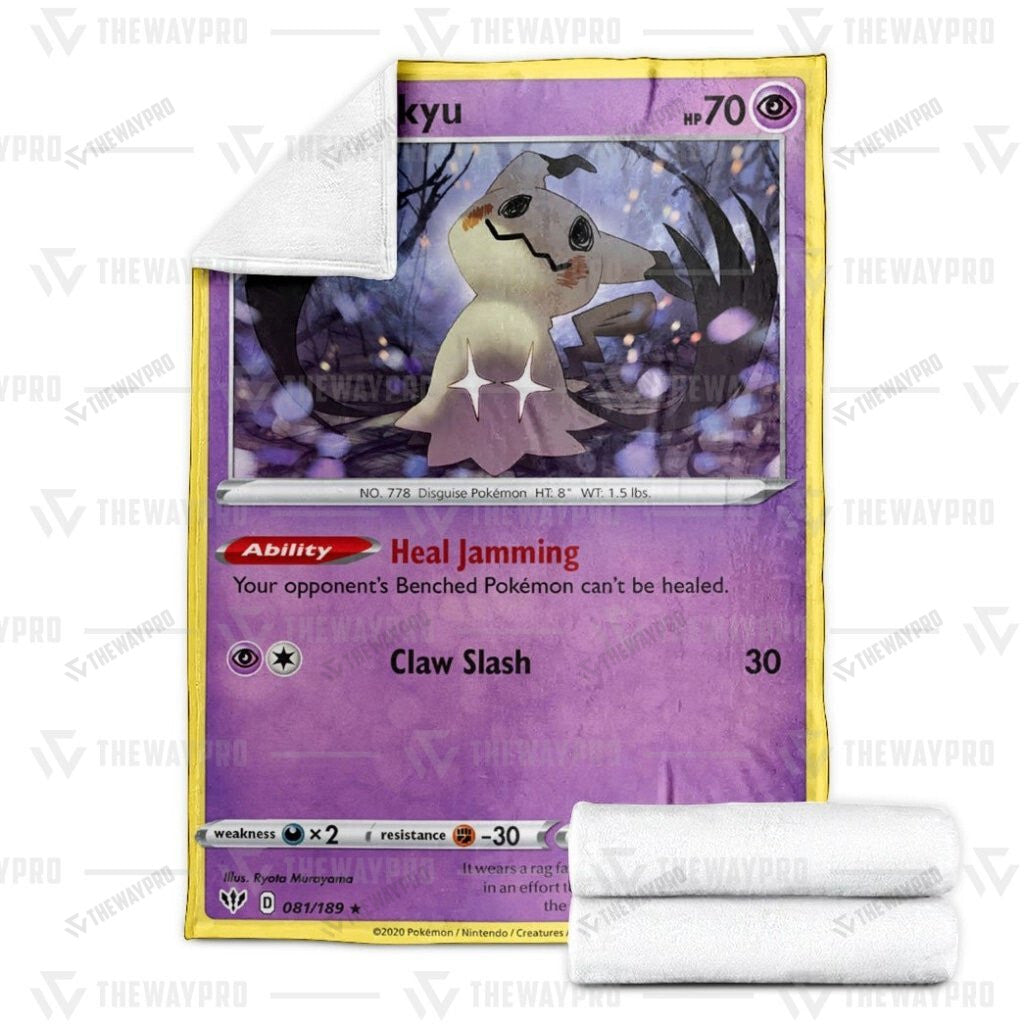 Anime Mimikyu Darkness Ablaze Custom Soft Blanket