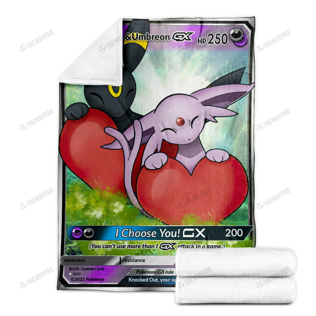 Anime Espeon & Umbreon I Choose You Custom Soft Blanket