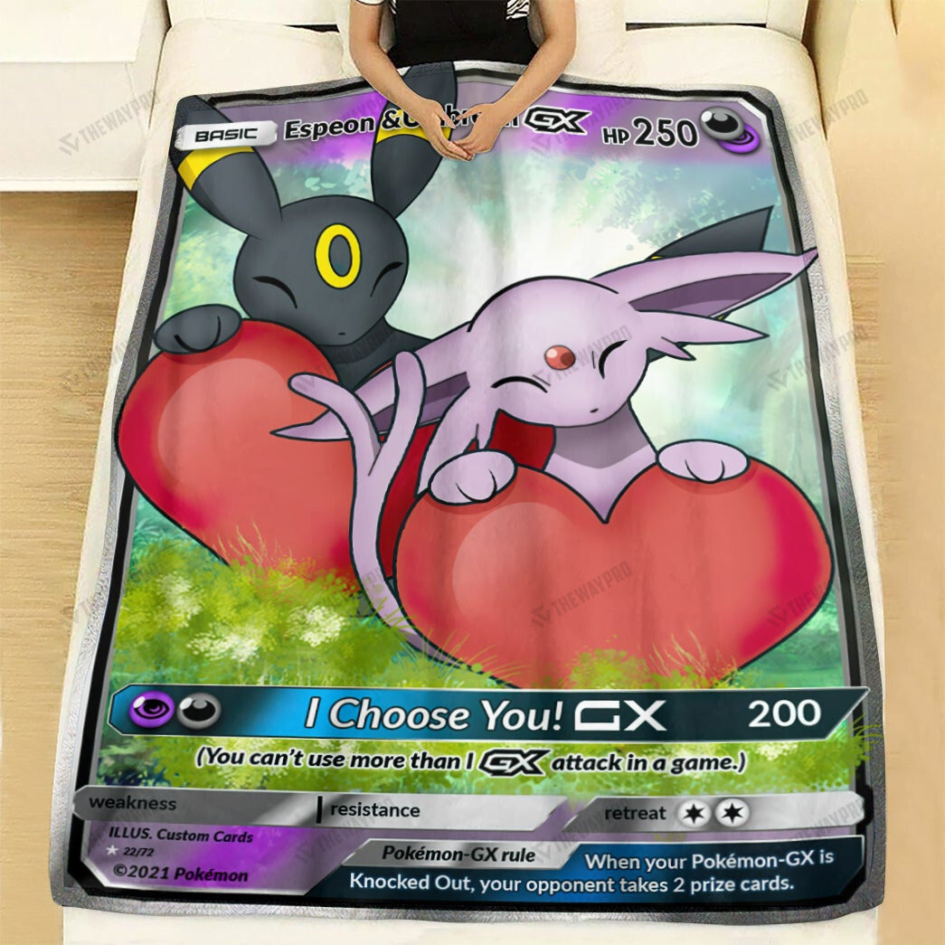 Anime Espeon & Umbreon I Choose You Custom Soft Blanket