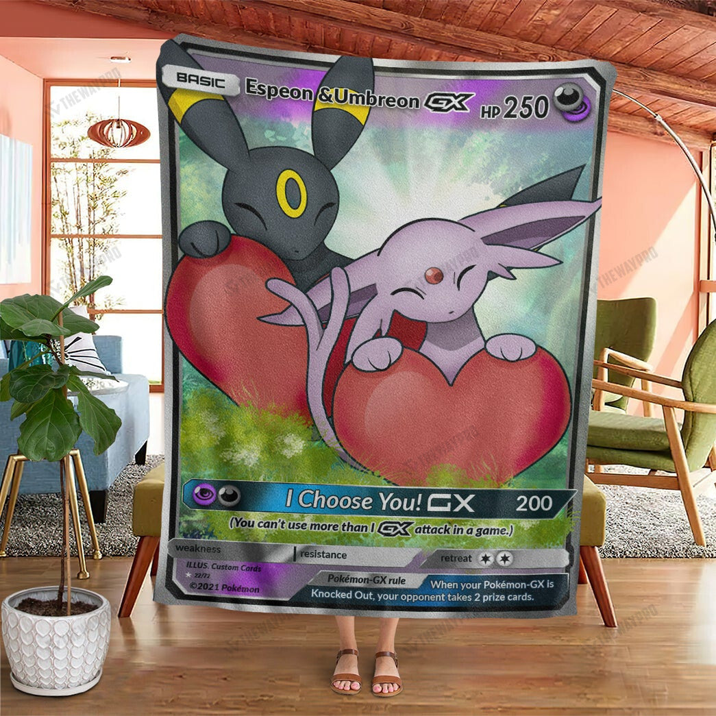 Anime Espeon & Umbreon I Choose You Custom Soft Blanket