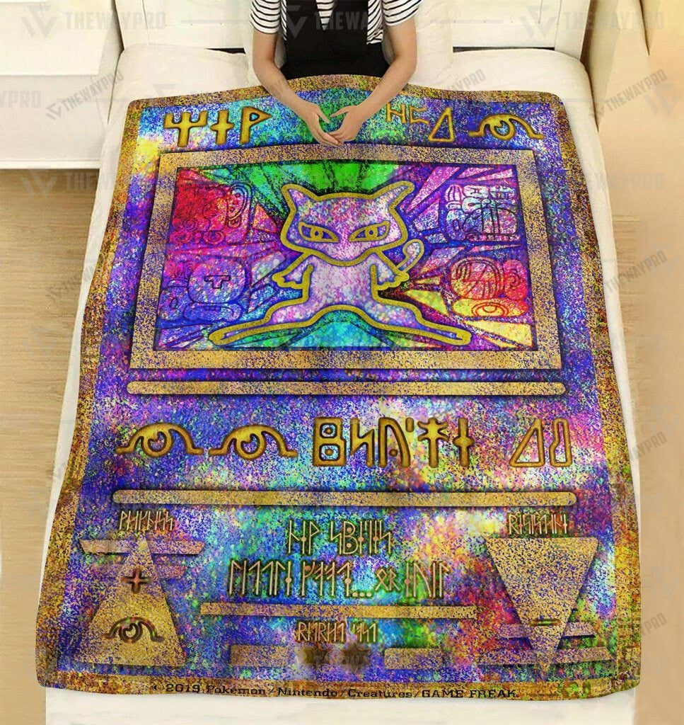 Anime Ancient Mew Holo Custom Soft Blanket