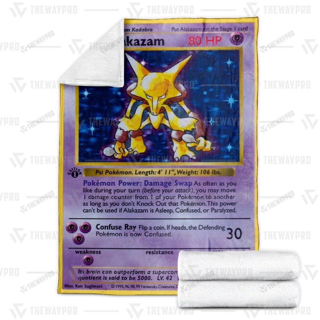Anime Basic Alakazam Custom Soft Blanket