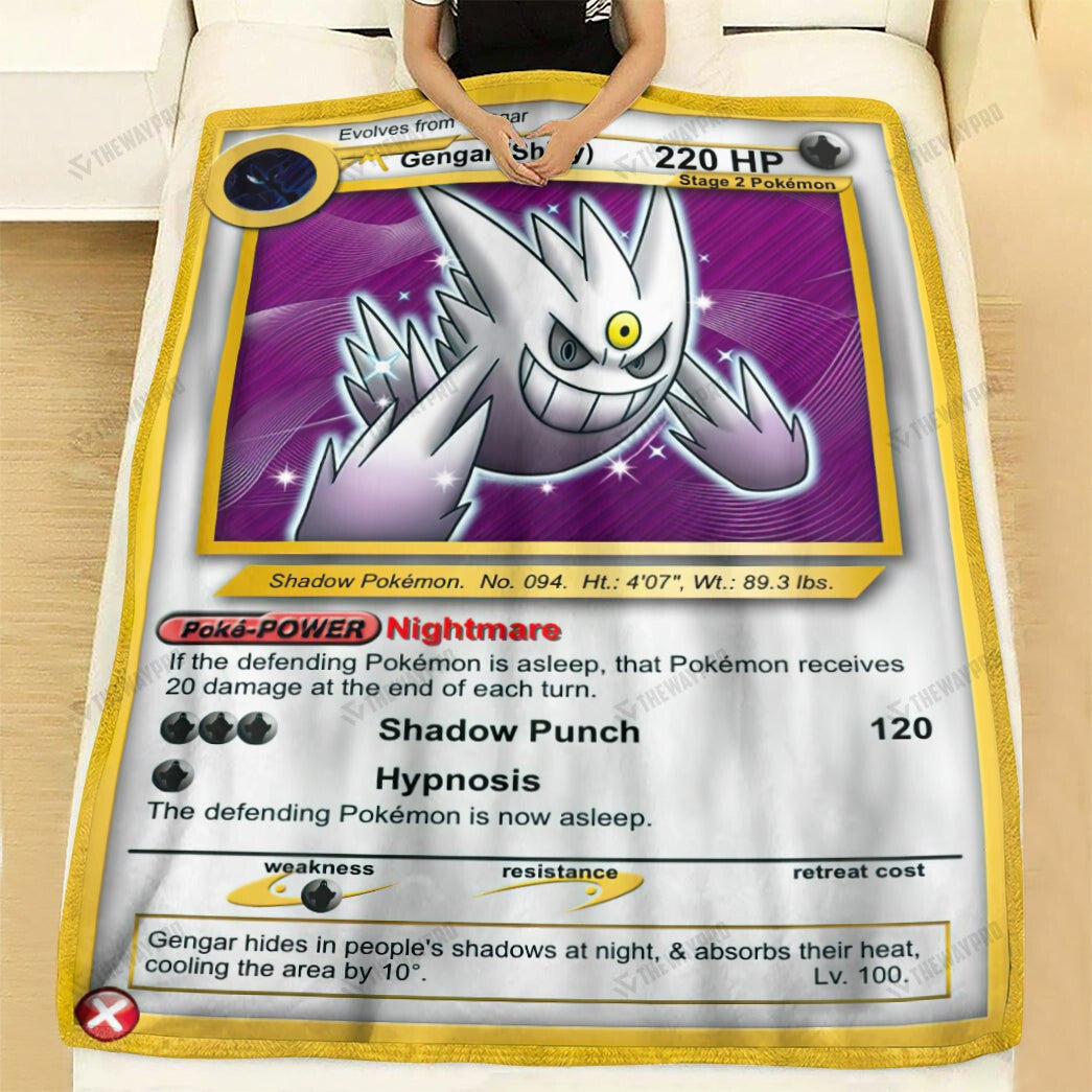 Anime Shining Gengar Custom Soft Blanket