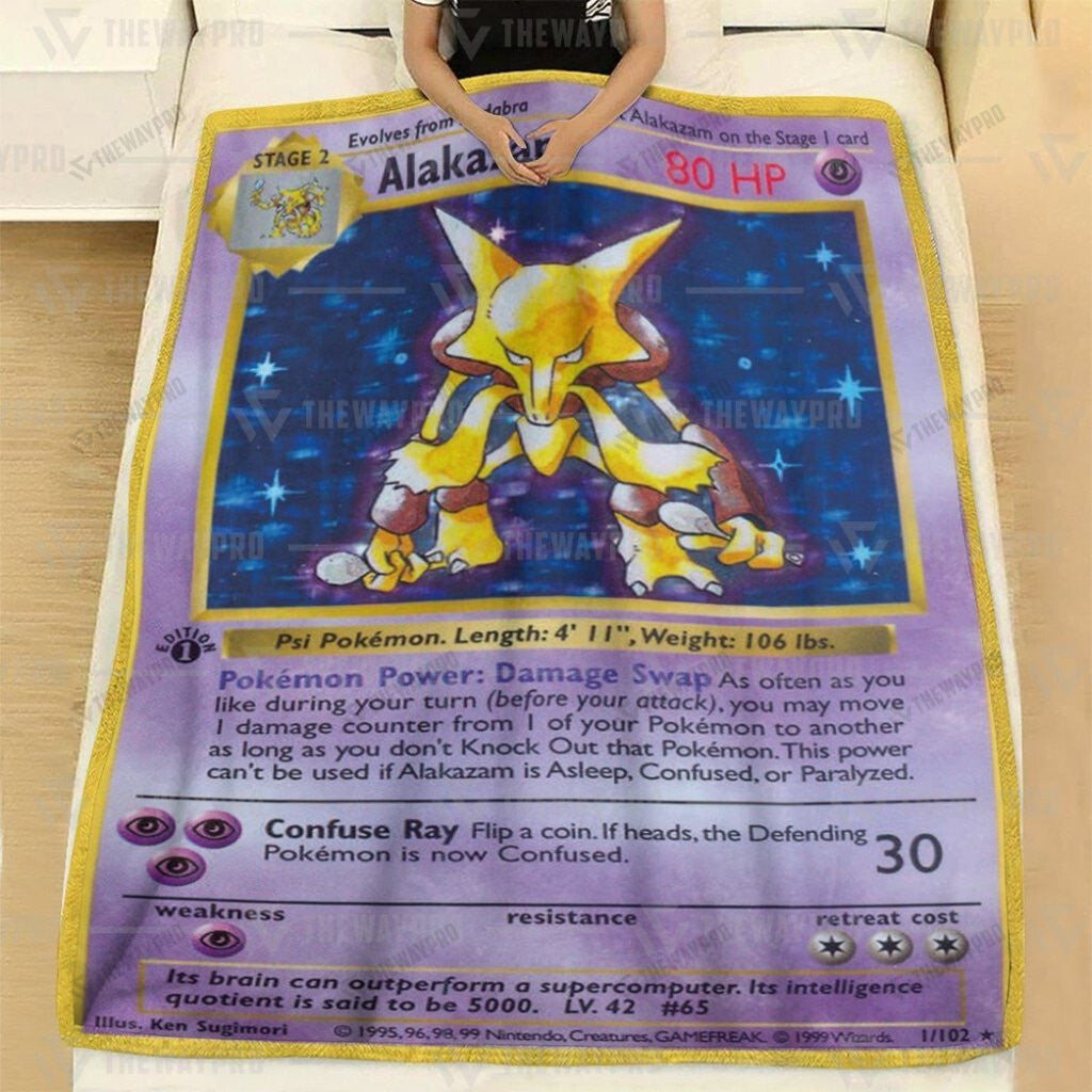 Anime Basic Alakazam Custom Soft Blanket