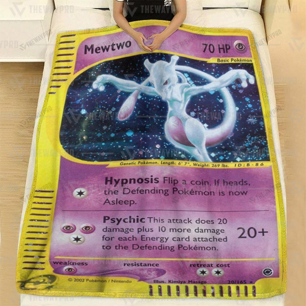 Anime Mewtwo Expedition Custom Soft Blanket