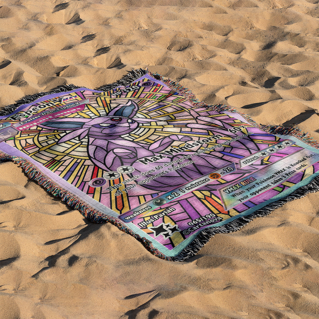 Espeon Stain Glass Custom Woven Blanket