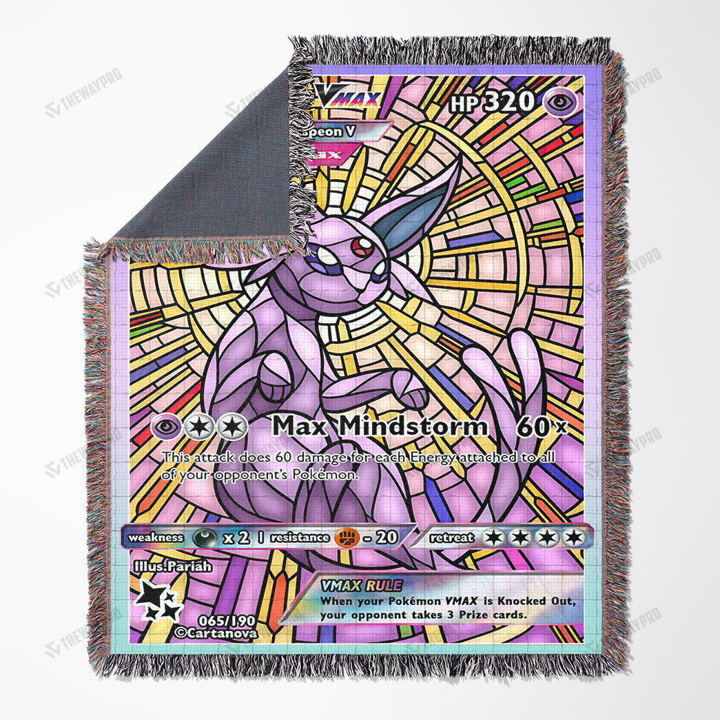 Espeon Stain Glass Custom Woven Blanket