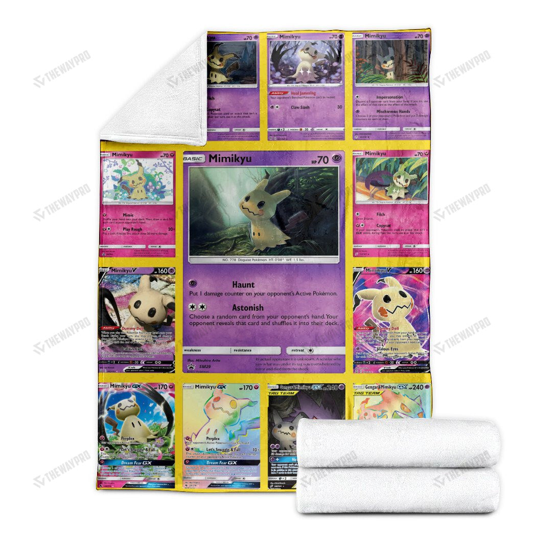 Anime Mimikyu Cards Version 2 Custom Soft Blanket