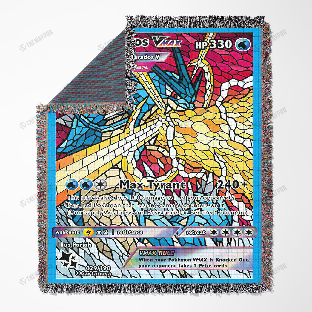 Gyarados Stain Glass Custom Woven Blanket