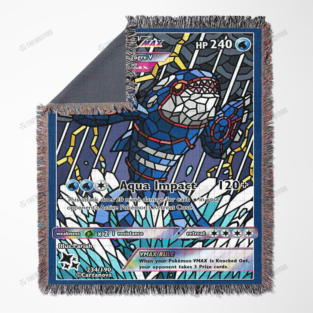 Kyogre Stain Glass Custom Woven Blanket