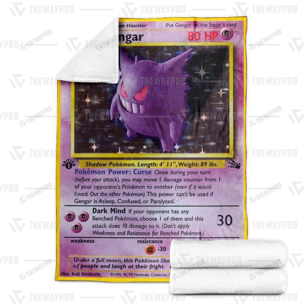 Anime Gengar Holo 1st Edition Custom Soft Blanket
