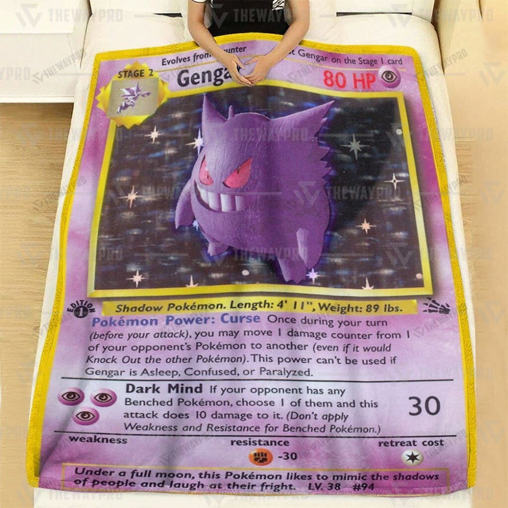 Anime Gengar Holo 1st Edition Custom Soft Blanket