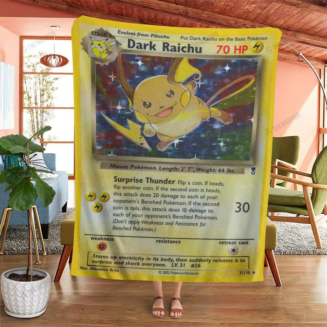 Anime Dark Raichu Legendary Collection Custom Soft Blanket