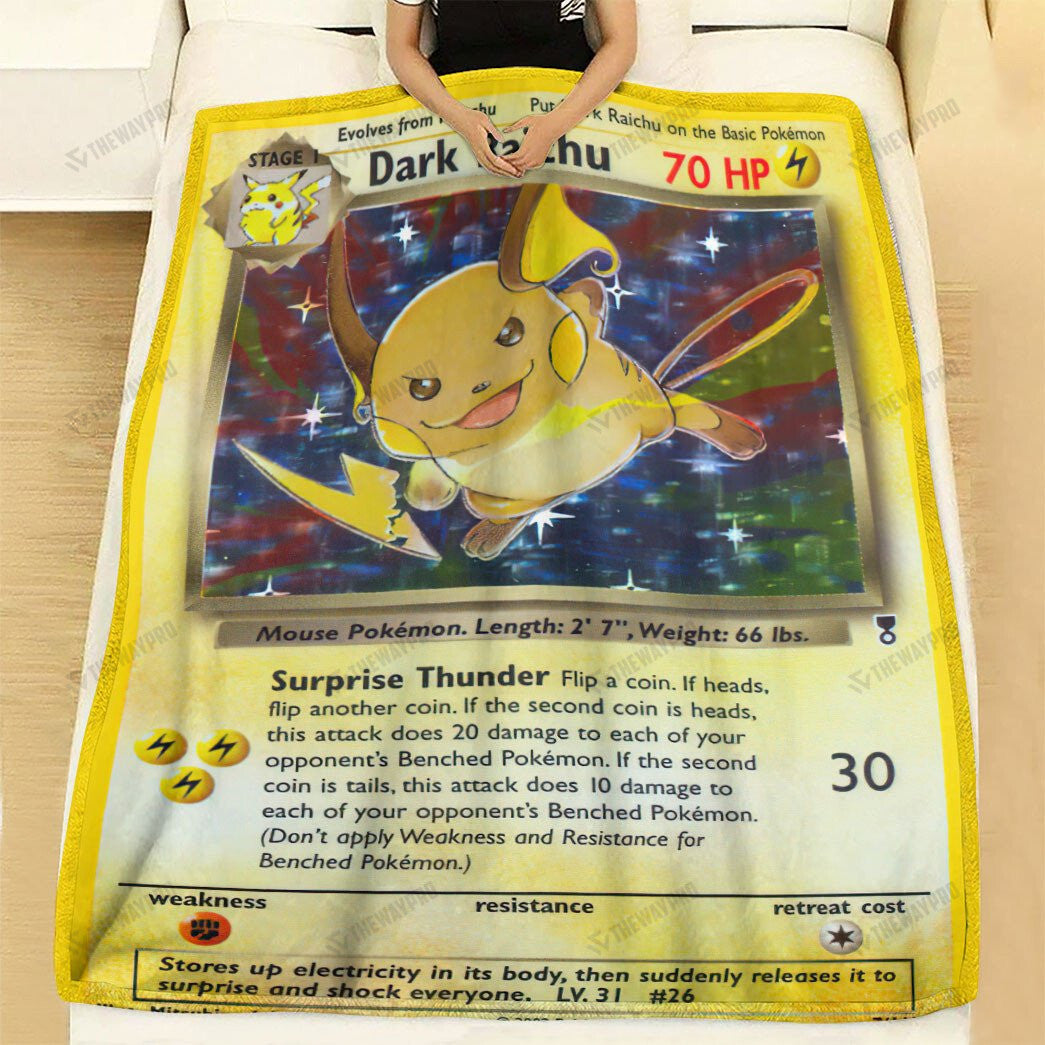 Anime Dark Raichu Legendary Collection Custom Soft Blanket