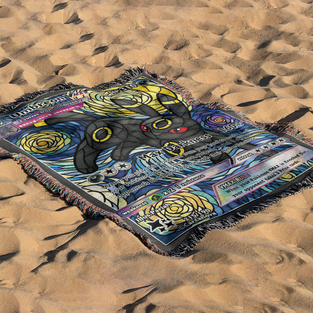 Umbreon Stain Glass Custom Woven Blanket