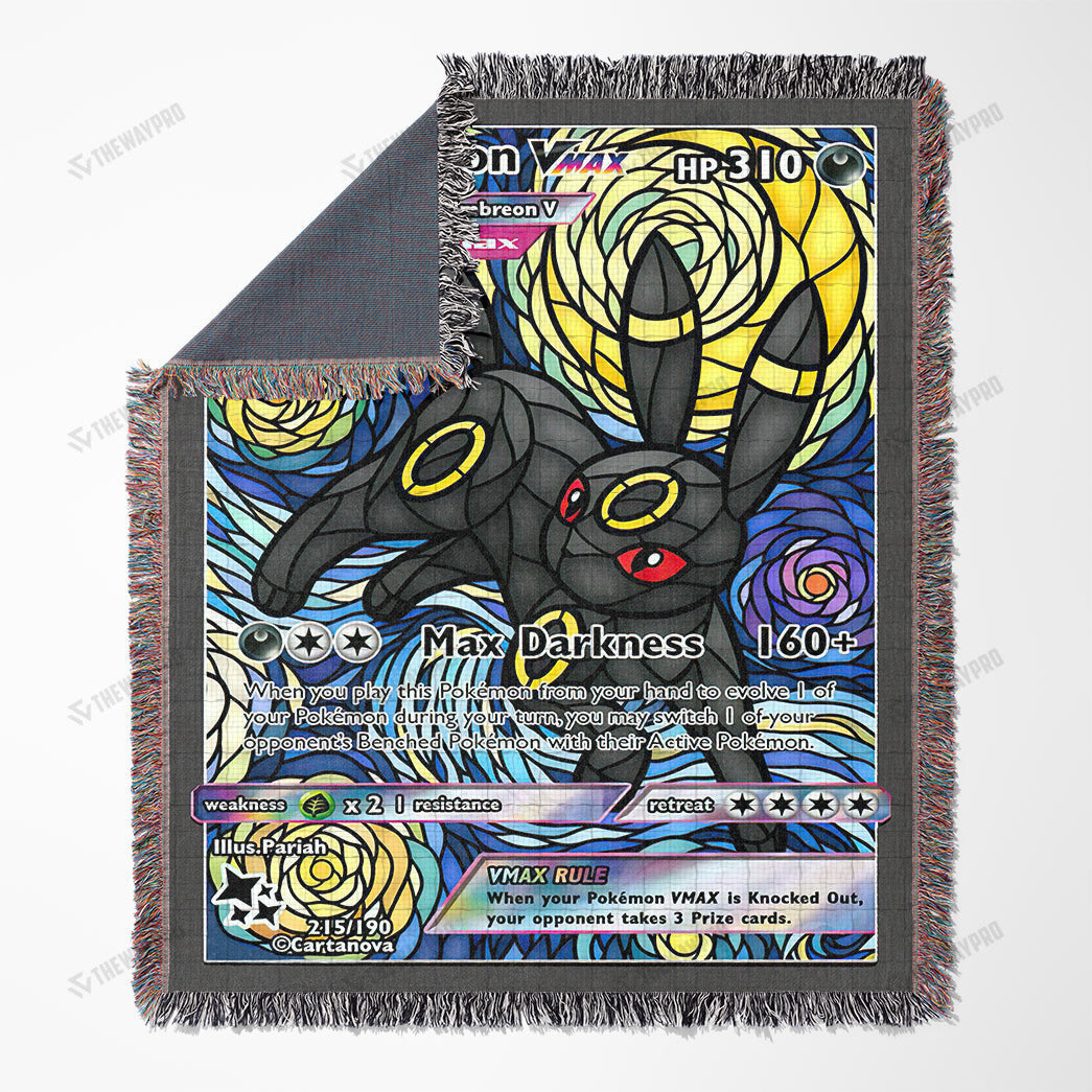 Umbreon Stain Glass Custom Woven Blanket