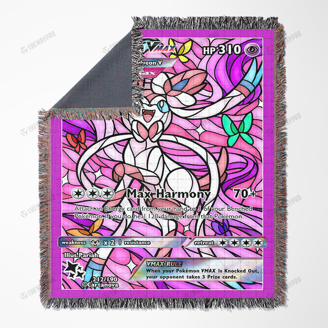 Sylveon Stain Glass Custom Woven Blanket