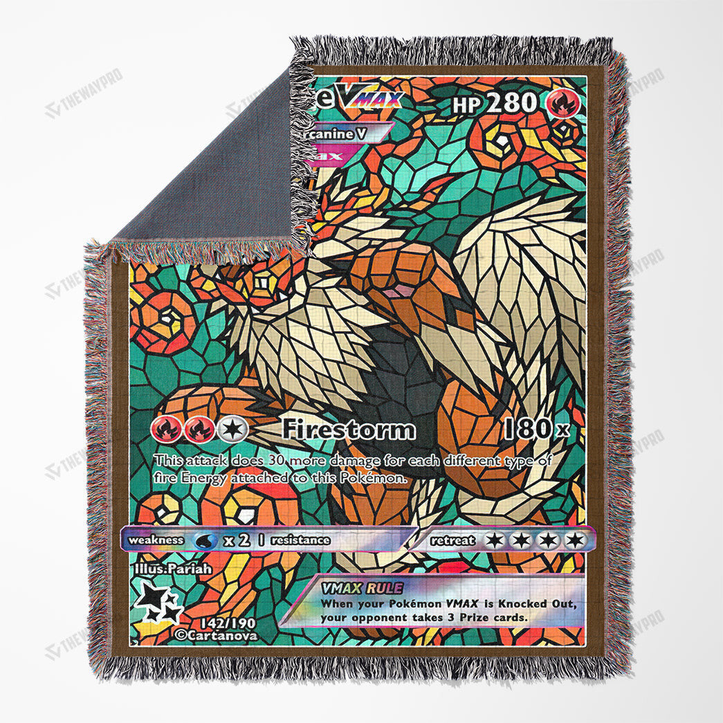 Arcanine Stain Glass Custom Woven Blanket