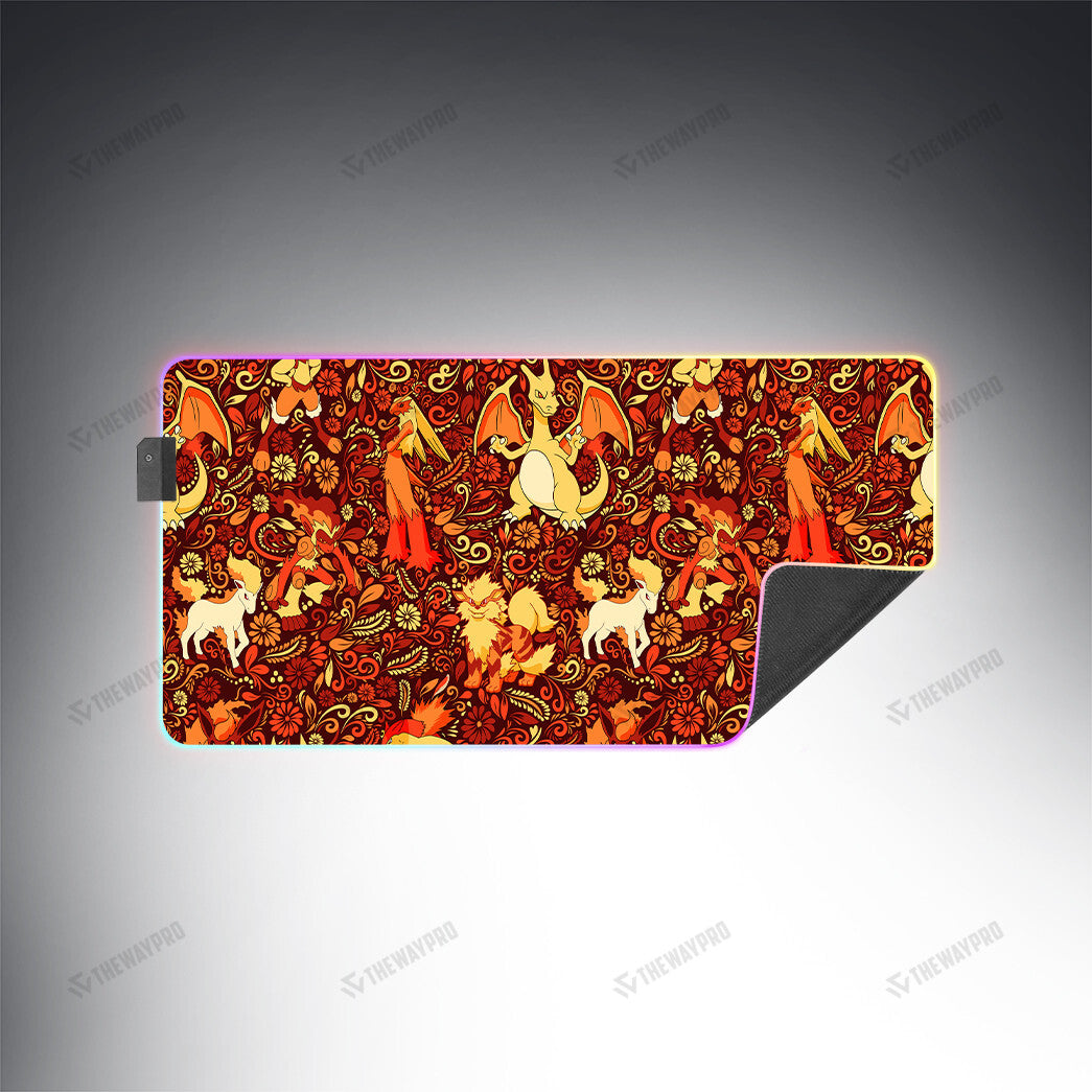 Fire Type Pattern Custom Led Mousepad