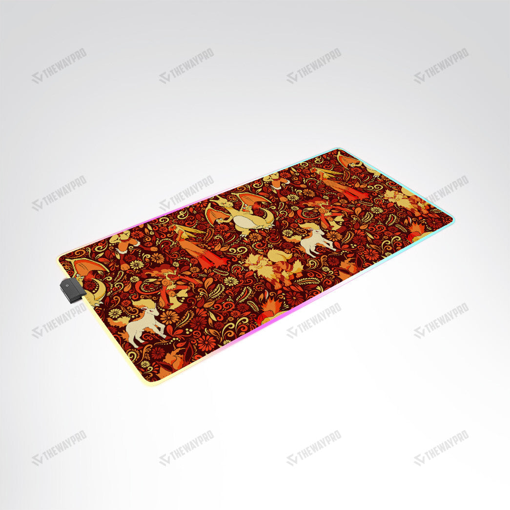 Fire Type Pattern Custom Led Mousepad
