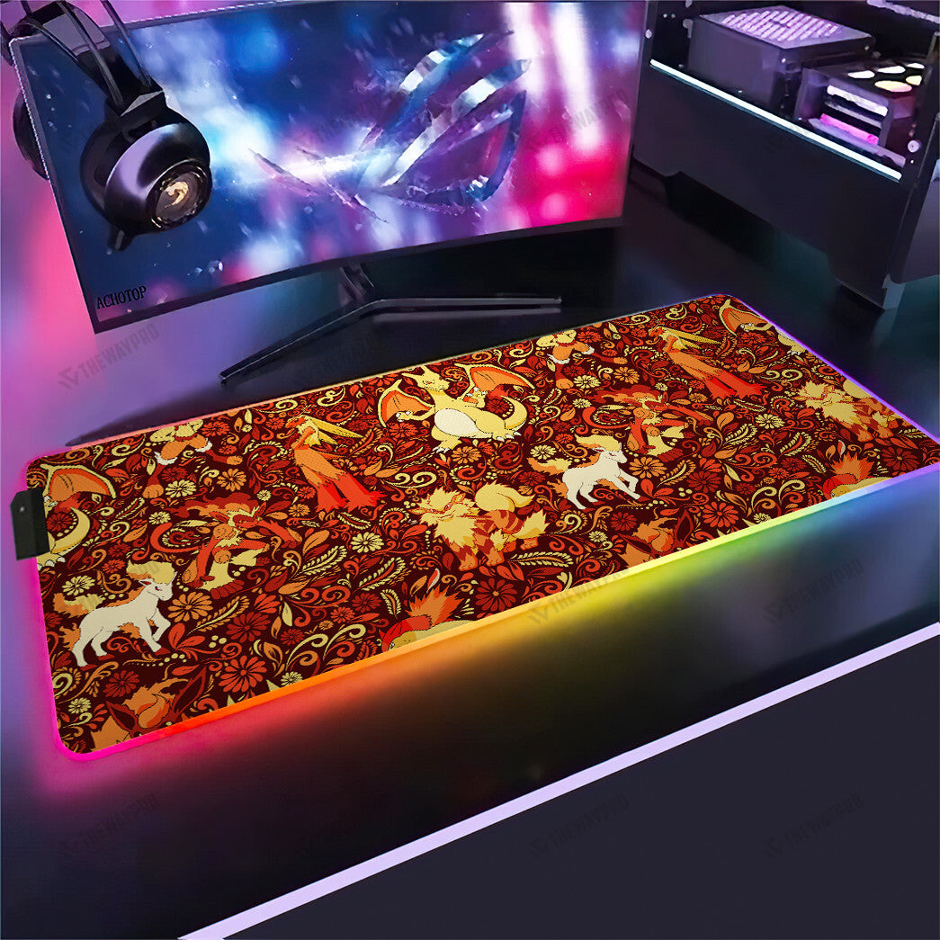 Fire Type Pattern Custom Led Mousepad