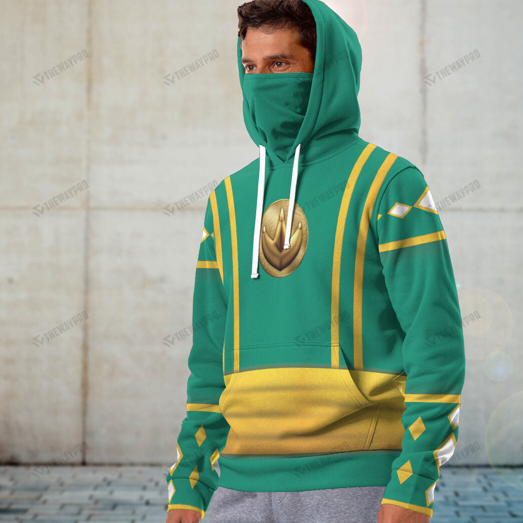 Mighty Morphin Ninjetti Green Tommy Ranger Custom Snood Hoodie