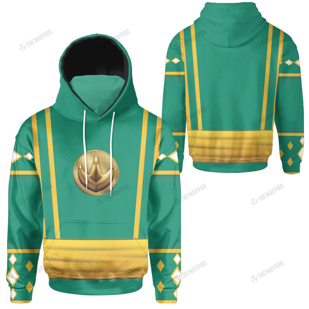 Mighty Morphin Ninjetti Green Tommy Ranger Custom Snood Hoodie
