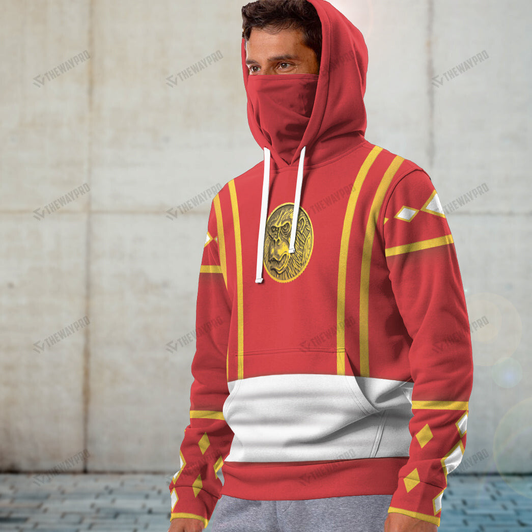 Mighty Morphin Ninjetti Red Ape Ranger Custom Snood Hoodie