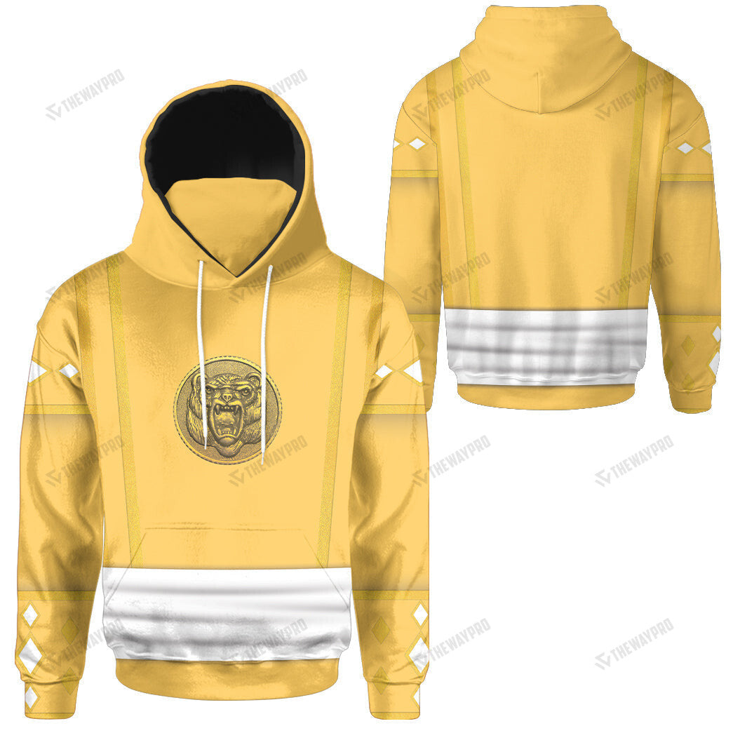 Mighty Morphin Ninjetti Yellow Bear Ranger Custom Snood Hoodie