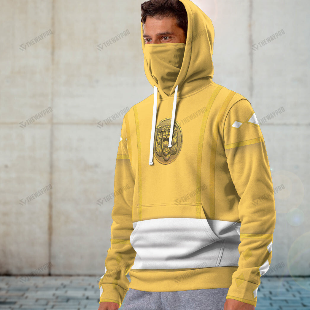 Mighty Morphin Ninjetti Yellow Bear Ranger Custom Snood Hoodie