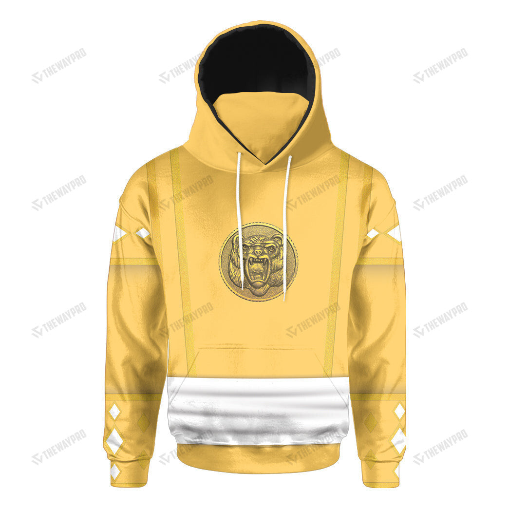 Mighty Morphin Ninjetti Yellow Bear Ranger Custom Snood Hoodie