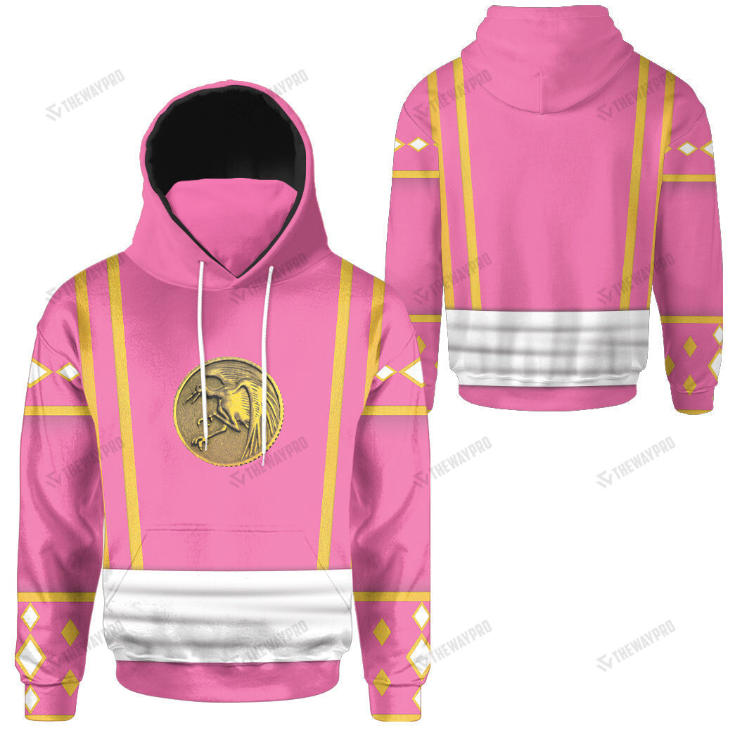 Mighty Morphin Ninjetti Pink Crane Ranger Custom Snood Hoodie
