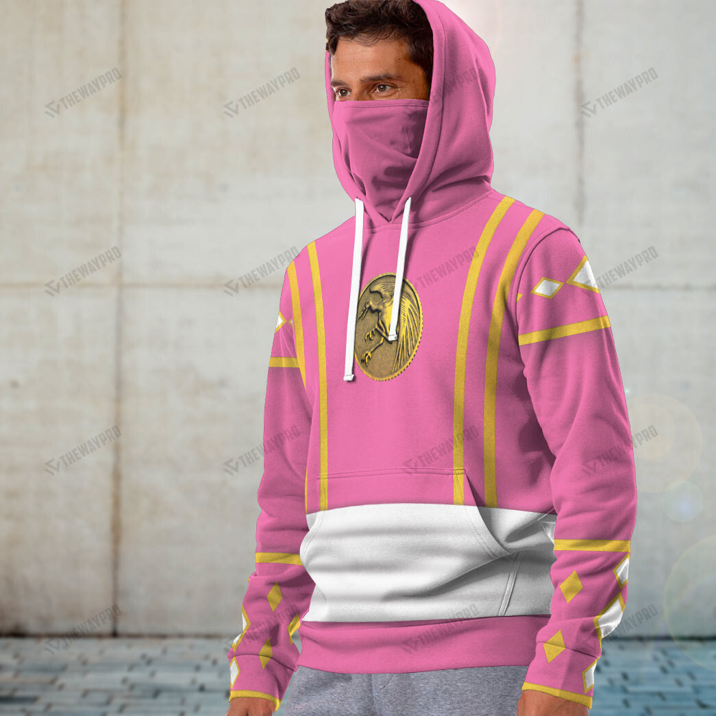 Mighty Morphin Ninjetti Pink Crane Ranger Custom Snood Hoodie