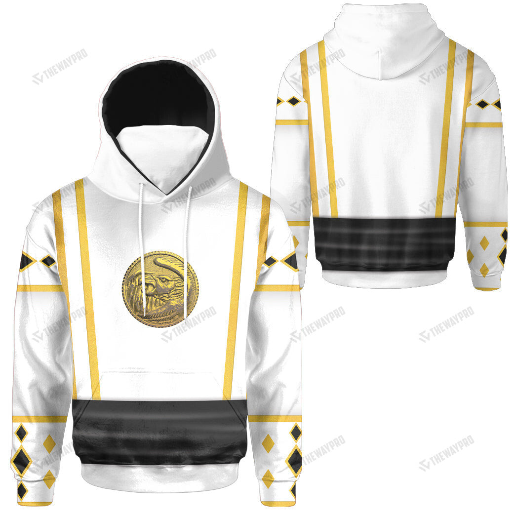 Mighty Morphin Ninjetti White Falcon Ranger Custom Snood Hoodie
