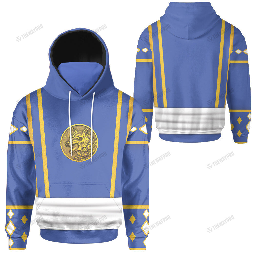 Mighty Morphin Ninjetti Blue Wolf Ranger Custom Snood Hoodie