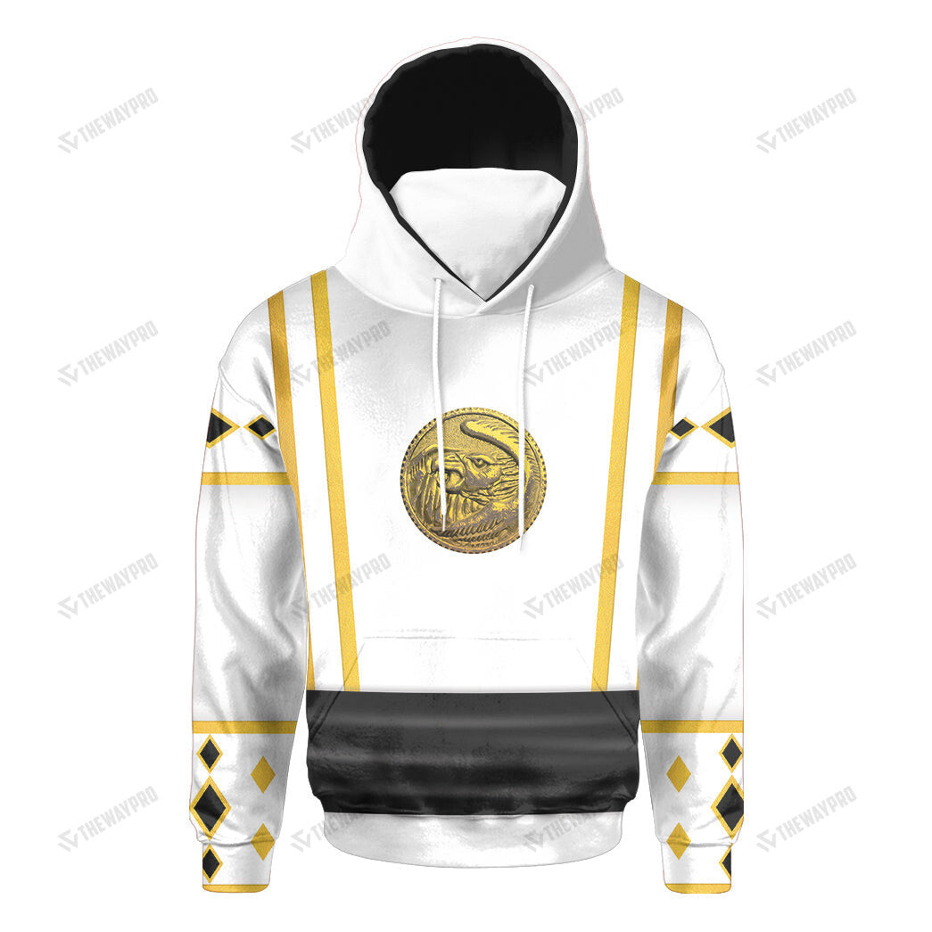 Mighty Morphin Ninjetti White Falcon Ranger Custom Snood Hoodie