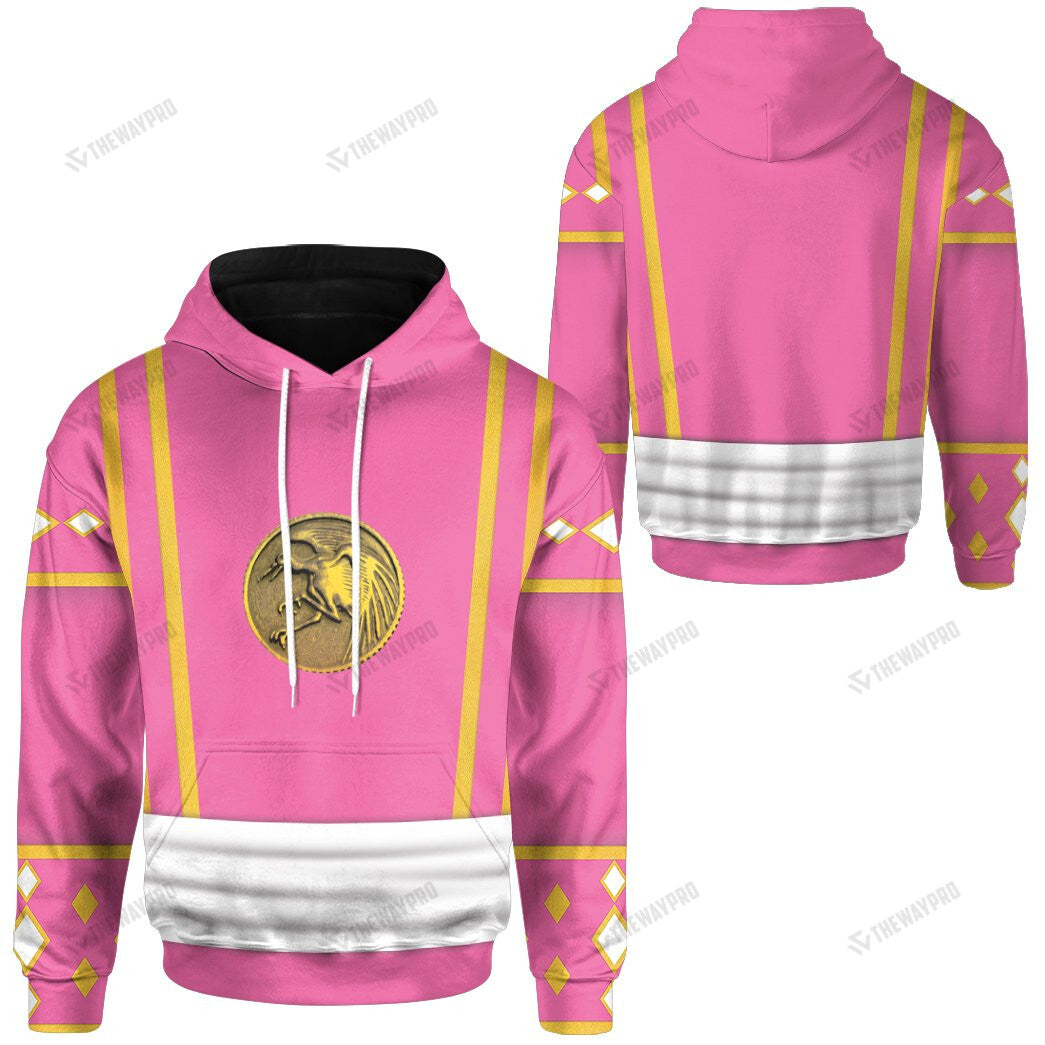Mighty Morphin Power Ranger Ninja Rangers Pink Crane Custom Hoodie