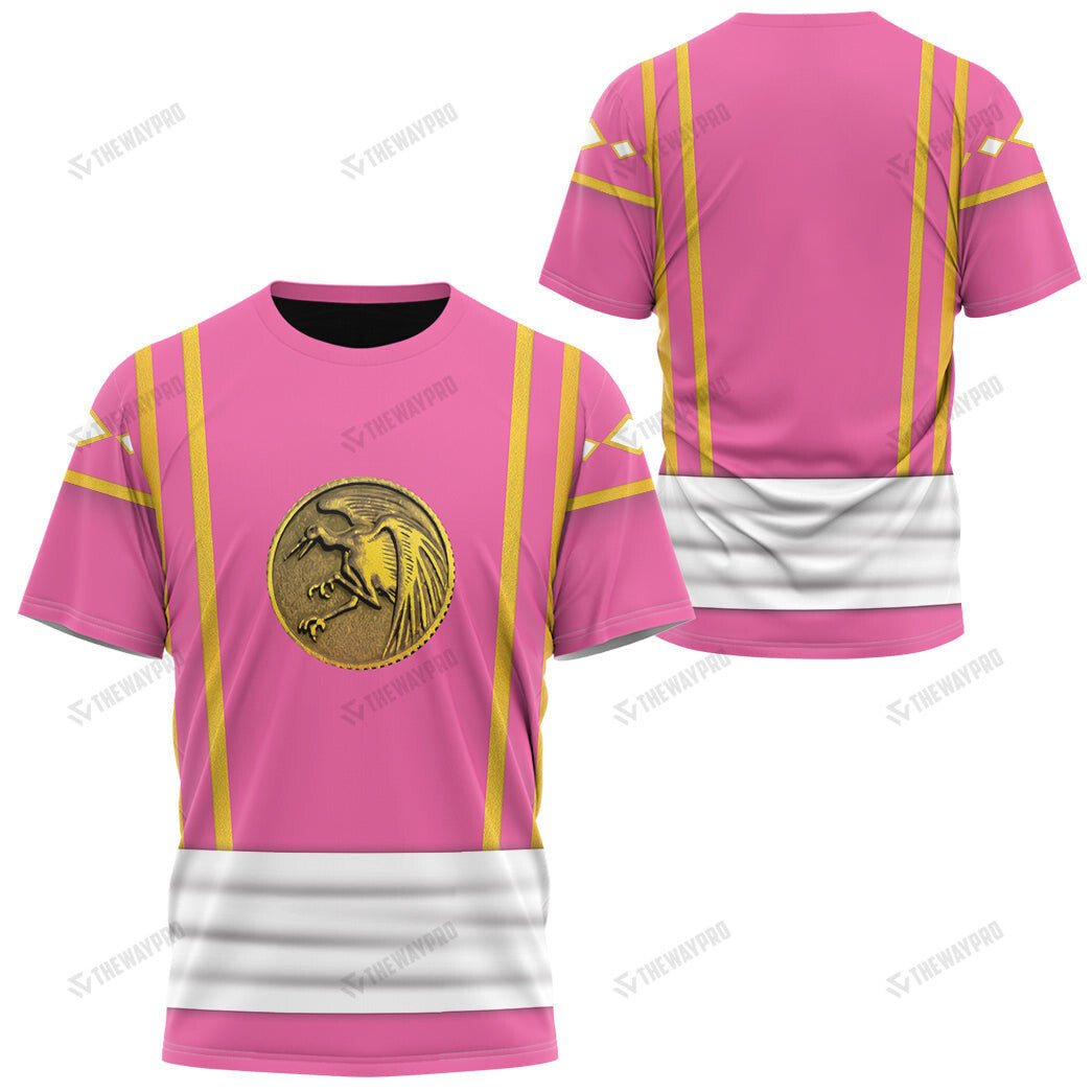 Mighty Morphin Power Ranger Ninja Rangers Pink Crane Custom T-Shirt