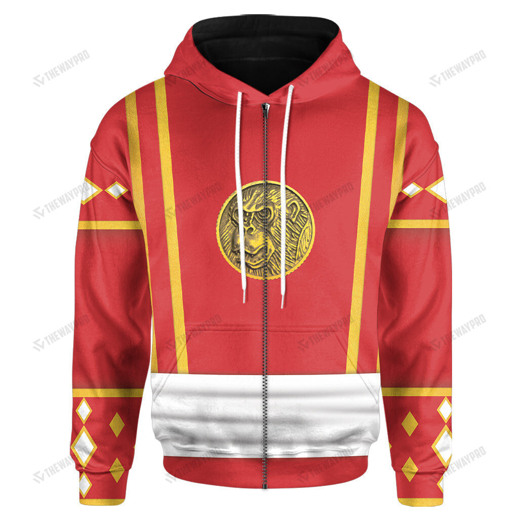 Mighty Morphin Power Ranger Ninja Rangers Red Ape Custom Hoodie