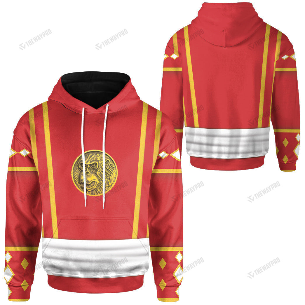 Mighty Morphin Power Ranger Ninja Rangers Red Ape Custom Hoodie