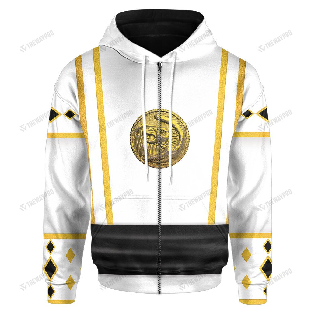 Mighty Morphin Power Ranger Ninja Rangers White Falcon Custom Hoodie