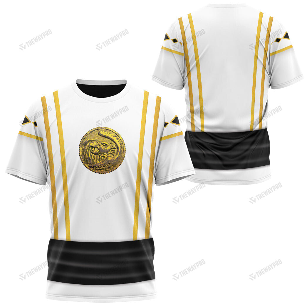 Mighty Morphin Power Ranger Ninja Rangers White Falcon Custom T-Shirt