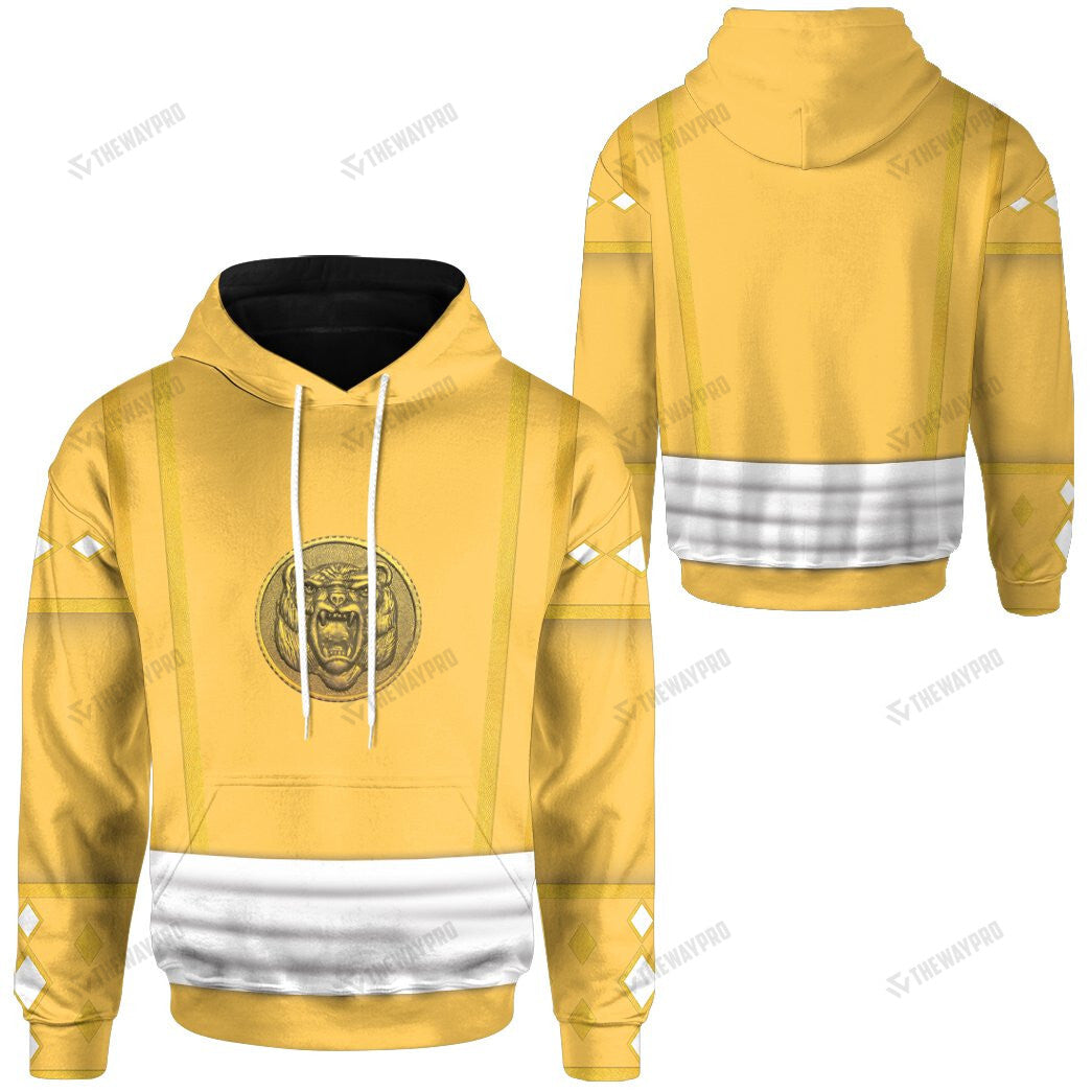 Mighty Morphin Power Ranger Ninja Rangers Yellow Bear Custom Hoodie