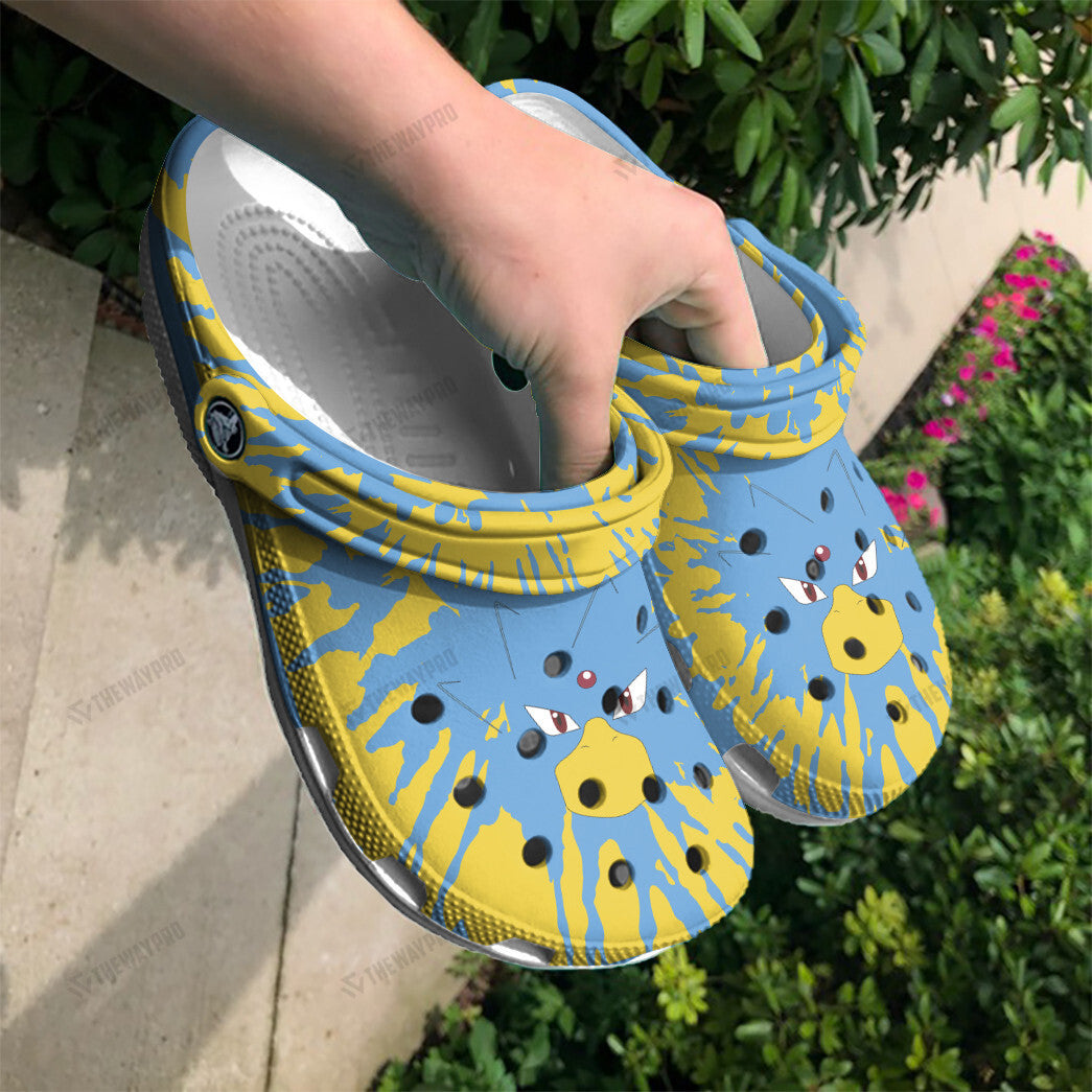 Golduck Tie Dye Face Custom Classic Clogs